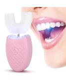 U-Shaped Adult Toothbrush t Electric Sonic Toothbrush Automatic Cleaning Toothbrush Oral Care Tool with Food Grade Silicone Brush Head(Pink) - Buy Online on GoSupps.com