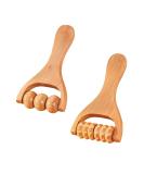 FDCGAS Massage Roller Set - 2-Piece Wooden Scooter for Body & Face Anti-Cellulite Gua Sha Tool Fascia Roll with Handle - Buy Online on GoSupps.com