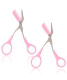 Professional Eyebrow Scissors with Comb - Precision Trimming Tool for Men and Women (Dark Pink) - Buy Online on GoSupps.com