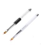 LWBTOSEE 2pc Nail Ombre Brush Set - Gradient Color Painting Pen for UV Gel Polish, Rhinestone Crystal & Acrylic Nail Art (Black & White) - Buy Online on GoSupps.com