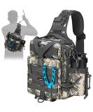 Piscifun Fishing Tackle Bag with Rod Holder | Lightweight Sling Pack for Fishing, Hiking & Hunting | Digital Camouflage | 11.8x8.3x4.0 inch - Buy Online on GoSupps.com