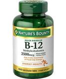 Nature's Bounty B-12 2500mcg 300 Tabs - Buy Online on GoSupps.com