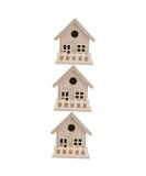 Exceart Unpainted Wooden Birdhouse Set - 3 Decorative Bird Cages (14x13cm) | Bulk Bird Nest Accessories for Garden - Buy Online on GoSupps.com