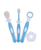 NUOBESTY Baby Teether Toothbrush Kit - Soft Bristle 360 Oral Care Training Toy for Infants (Blue) | Best Chew Toys for Teething Babies - Buy Online on GoSupps.com