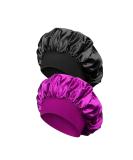 Buy Quesuc Elegant Sleeping Hat for Women - Silk Satin Sleep Cap (Black & Purple) - Soft Satin Hair Care Headgear | International Shipping Available - Buy Online on GoSupps.com
