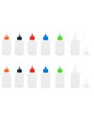MYYZMY 12 Pcs Precision Tip Applicator Bottles  1 Ounce Translucent Glue Bottles  with 2 Mini Funnel  Multicolor Lids - Buy Online on GoSupps.com