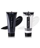 Go Ho Black and White Cream Face Body Paint (4 oz) - Water Based White Zombie Skeleton Clown Face Painting for Adults & Children - SFX Cosplay Makeup for Halloween, Day of the Dead & Festivals - Buy Online on GoSupps.com