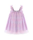 PythJooh Baby Girl Tulle Dress with Butterfly Wings | Toddler Sleeveless Tutu Princess Dress for 0-4 Years | 18-24 Months | Starry Purple - Buy Online on GoSupps.com
