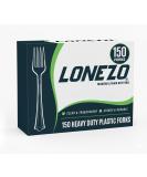 Lonezo 150 Count Heavy Duty Clear Plastic Forks - Disposable Utensils for Parties and Events - Buy Online on GoSupps.com