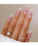 Sethexy Abstract Almond Shape False Nails - French Press On Nails Swirl Design | 24pc Acrylic Nails for Women & Girls - Rosa3 - Buy Online on GoSupps.com