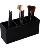 Weiai Black Makeup Brush Holder Organizer 3 Slot Acrylic Cosmetics Brushes Storage Solution - Buy Online on GoSupps.com