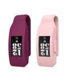 MoKo 2-Pack Clip Holder for Fitbit Inspire/Inspire HR - Wine Red & Sakura Pink | Soft Silicone Clip Case for Women and Men - Buy Online on GoSupps.com