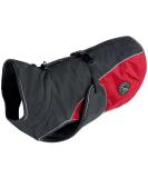 HUNTER Uppsala Cozy Dog Coat - Water-Repellent Reflective Winter Coat for Dogs | Size 40 Anthracite/Red - Shop Now! - Buy Online on GoSupps.com