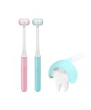 3-Side Children's Toothbrushes with Soft Bristles | Autism Sensory 360 Oral Cleaning | 2-Pack Blue & Yellow | Perfect for Ages 1+ - Buy Online on GoSupps.com