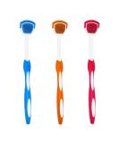 Buy Hzaopze Tongue Brush & Scraper - Effective Tongue Cleaner for Bad Breath | Set of 3 Food-Grade Colorful Brushes - Buy Online on GoSupps.com
