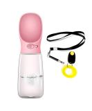 AcserGery 550ml BPA Dog Water Bottle with Whistle & Trainer - Pink Dog Drinking Bottle for Travel & Outdoor Use - Buy Online on GoSupps.com
