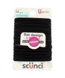 Scunci No-Damage Black Hair Ties | 14-Pcs Flat Design for All-Day Hold | International Shipping Available - Buy Online on GoSupps.com