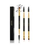 Docolor Eyebrow Brush Set - 3 Piece Multi-Function Makeup Brushes for Eyebrows & Eyelashes | Black - Buy Online on GoSupps.com