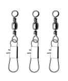 50/250pcs Fishing Barrel Swivels with Safety Snaps Swivel Stainless Steel High Strength Interlock Snap Swivels Rolling Connector Black Nickel Solid Ring Freshwater Fishing Tackles Accessories #10_30Lb_50 pcs - Buy Online on GoSupps.com