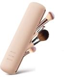 Travel Makeup Brush Holder & Cosmetic Pouch - Silicone Small Bag for Women - Creamy White - Buy Online on GoSupps.com