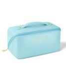 Large Capacity Premium PU Travel Cosmetic Bag - Waterproof & Portable Organizer for Women - Blue - Buy Online on GoSupps.com