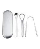SSRDFU Tongue Scraper Set - 3 Stainless Steel Tongue Cleaners for Oral Care | Effective Bad Breath Solution - Buy Online on GoSupps.com