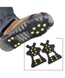 Leebei 2Pcs Non-Slip Ice Snow Grippers Over Shoe Boot Traction Cleat - Large Size 10-Stud Slip-on Stretch Footwear - Buy Online on GoSupps.com