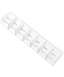 Pill Box Organiser 7 Day One Time a Day Pill Dispenser Storage Case for Medication Supplements Vitamins and Cod Liver Oil White - Buy Online on GoSupps.com