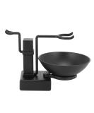 Ferleiss Bathroom Barber Men's Metal Shaving Rack Stand Set - Shaving Brush Holder & Soap Cup Bowl in Black | International Shipping - Buy Online on GoSupps.com