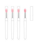 Silicone Lip Brush Set - 4 Pink Lip Gloss Wands with Cap for Lip Mask & Cream - Buy Online on GoSupps.com