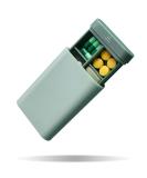 Small Pill Organizer - Portable 6 Compartment Pill Box for Vitamins & Supplements - Green Pill Carrier - Buy Online on GoSupps.com