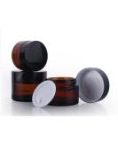 Buy 2pcs 100ml Brown Refillable Cosmetic Jars - Glass & Screw Top Face Cream & Lip Balm Containers - International Shipping Available - Buy Online on GoSupps.com