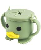 Qshare Silicone Baby Snack Cup - Non Spill Toddler Snack Catcher with Lid for Finger Food - Sage Green, BPA Free & Portable - Buy Online on GoSupps.com