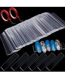 100PCS Transparent Nail Art Display Stand with Double-Sided Tape - Perfect for Acrylic Nail Tips Practice - Salon and Home Nail Accessory - Buy Online on GoSupps.com