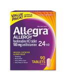 Allegra Adult 24 Hour Allergy Tablets 180Mg 90 Tablets 6lhSw - Buy Online on GoSupps.com