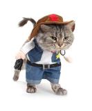 NACOCO Cowboy Dog Costume with Hat - Halloween Costume for Small Dogs and Cats - Buy Online on GoSupps.com