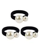 Lurrose 3pcs Pearl Hair Ties - Cotton Stretch Hair Bands for Women & Girls - Stylish Beaded Hair Ropes - Perfect for All Hair Types - Buy Online on GoSupps.com