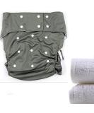Lukloy Cloth Diapers for Teens & Adults | Adjustable Washable Leak-Proof with 2 Incontinence Inserts - Gray - Buy Online on GoSupps.com