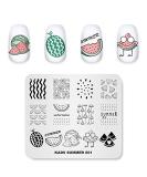 KADS Nail Art Stamping Plate - Warm Color Summer Watermelon Design | DIY Nail Tool (SU001) - Buy Online on GoSupps.com