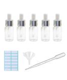 5Pcs Transparent Dropper Bottle 10ML Plastic Eye Dropper Bottles for Essential Oil Pipette Refillable - with Measured Pipette Funnel and Labels (Black + Silver Cap) 10ml Black + Silver Cap - Buy Online on GoSupps.com
