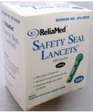 ReliaMed Universal Safety Seal Lancets 28G - 100/bx (BLUE) - Sterile Blood Glucose Testing Supplies - Buy Online on GoSupps.com