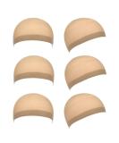 6pcs Soft Comfortable Stretchy Nylon Wig Cap Unisex Wig Stocking Cap Hair Cup for Women and Men Beige - Buy Online on GoSupps.com