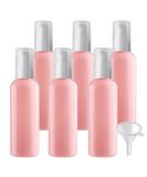 ZEOABSY 6 Pieces 100 ml Pink Lotion Bottles with White Pump 100ml Empty PET Plastic Lotion Pump Bottle Cosmetic Gel Travel Container for Cosmetic Make up Cleaning + 1 x Funnel Pink 100ml - Buy Online on GoSupps.com