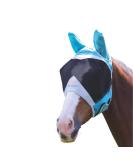 Shires Fine Mesh Fly Hood & Mask Veil - Full Face Ears & Nose Extension in Blue-Green | Best Protection for Horses - Buy Online on GoSupps.com