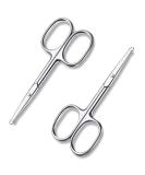 Mabox Nose and Eyebrow Hair Scissors - Professional Stainless Steel Trimmer for Facial Hair, Beard, Eyelashes, and Mustache - 2 PCS, Silver - Buy Online on GoSupps.com