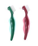 Iunipusy Premium 2-Part Toothbrush | Multi-Layered Bristles & Portable Double-Sided Cleaning Brush for Hard Prosthesis | International Shipping Available - Buy Online on GoSupps.com