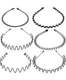 Voarge 6 Pcs Metal Hairband - Black Spring Wave Unisex Flexible Headband Accessories for Men & Women - Buy Online on GoSupps.com