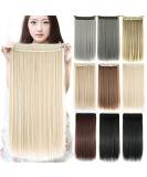 Imissu 28 Inch Beach Blonde Clip-In Synthetic Hair Extensions - Long Thick Straight Hair for Women - Buy Online on GoSupps.com