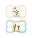 MAM Air Pacifier Set - Luminous 2-Pack for 16+ Months SkinSoft Silicone Teat Organic Round Design & Pacifier Cover - Shop Now for Worldwide Shipping! - Buy Online on GoSupps.com