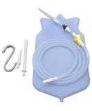 Silicone Enema Bag Kit | Non-Toxic & BPA-Free | 2 Quart with Extra Long Hose 3 Nozzles Stopcock Tap & Stainless Steel Hook | Ideal for Safe & Comfortable Use - Buy Online on GoSupps.com